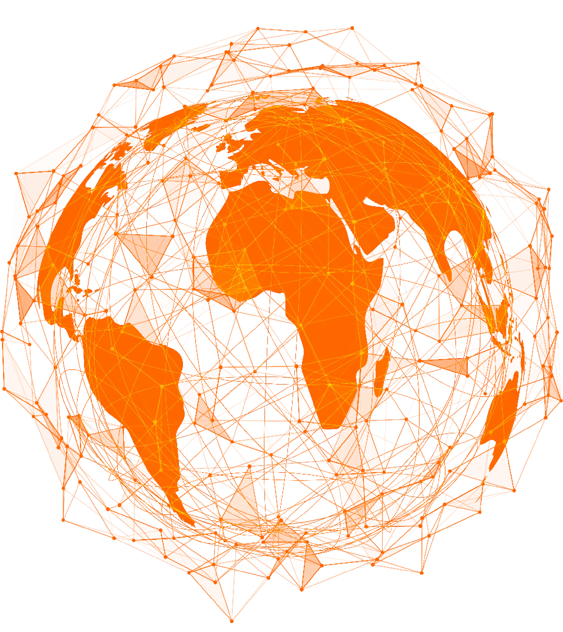 Wireframe earth. Voxelis geospatial network